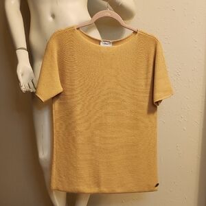 CHANEL Golden Short Sleeve Knit Top